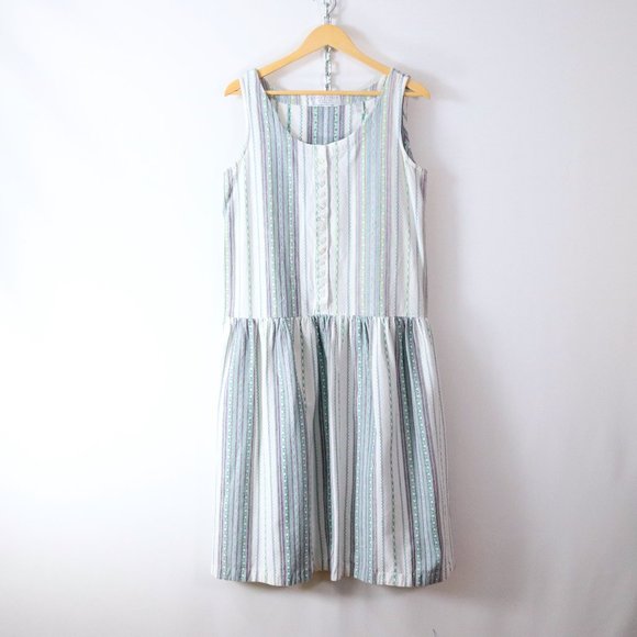 ❌SOLD❌vintage 90s woven stripe jumper dress - Picture 6 of 12